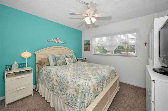 960 Virginia St Unit 202, Dunedin, FL 34698 - bedroom with carpet, a textured ceiling, and a ceiling fan