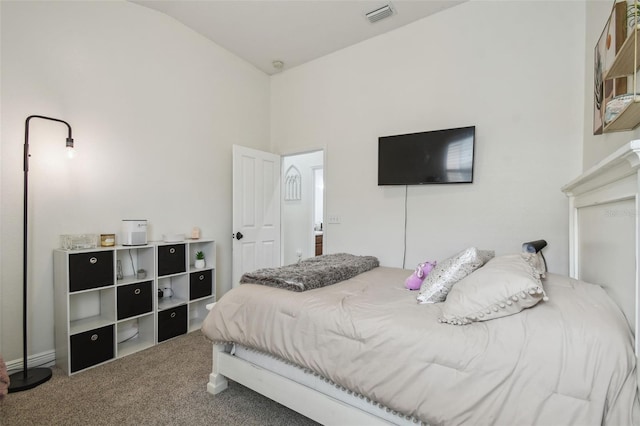 10422 Fenceline Rd, New Port Richey, FL 34655 - carpeted bedroom with vaulted ceiling