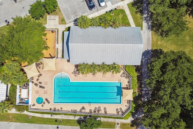 10422 Fenceline Rd, New Port Richey, FL 34655 - drone / aerial view of a pool area