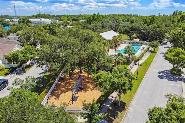 10422 Fenceline Rd, New Port Richey, FL 34655 - drone / aerial view of a pool area