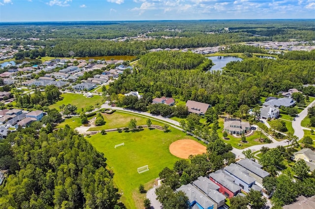 10422 Fenceline Rd, New Port Richey, FL 34655 - aerial perspective of suburban area featuring a large body of water and a forest