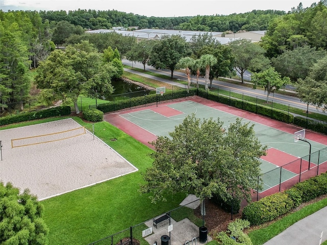 10422 Fenceline Rd, New Port Richey, FL 34655 - view of tennis court featuring community basketball court