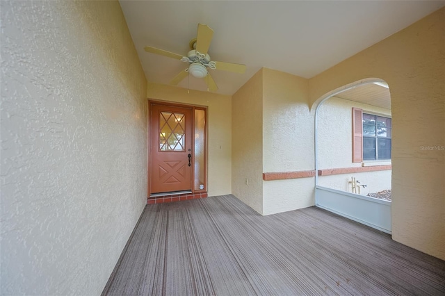 1508 Ingram Dr Unit 20, Sun City Center, FL 33573 - entrance to property featuring stucco siding and a ceiling fan