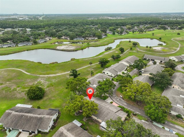 1508 Ingram Dr Unit 20, Sun City Center, FL 33573 - aerial perspective of suburban area featuring a large body of water and a golf course