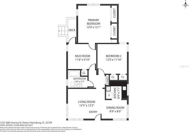1525 38th Ave N, Saint Petersburg, FL 33704 - property floor plan