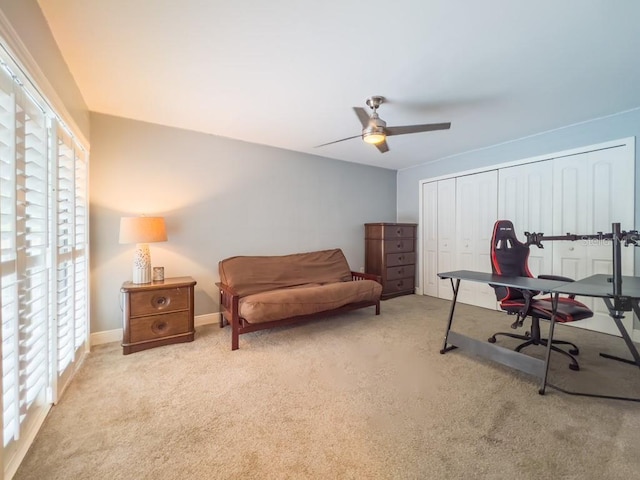 3005 Wilton Ln, Valrico, FL 33596 - carpeted office featuring healthy amount of natural light, a ceiling fan, and baseboards