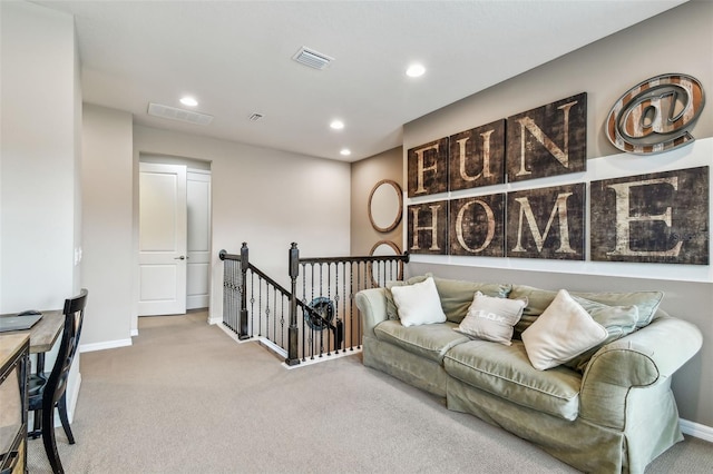 14110 Barrington Stowers Dr, Lithia, FL 33547 - living area featuring carpet floors, recessed lighting, and baseboards
