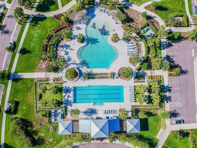 14110 Barrington Stowers Dr, Lithia, FL 33547 - aerial view of a pool area