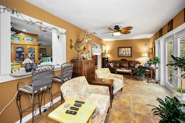 1151 Lancer Ln, Tarpon Springs, FL 34689 - living area featuring a ceiling fan