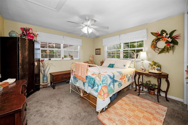 1151 Lancer Ln, Tarpon Springs, FL 34689 - bedroom featuring carpet flooring, ceiling fan, and baseboards