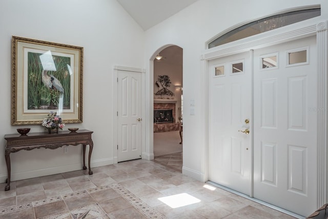 3452 Forelock Rd, Tarpon Springs, FL 34688 - entryway with arched walkways and vaulted ceiling
