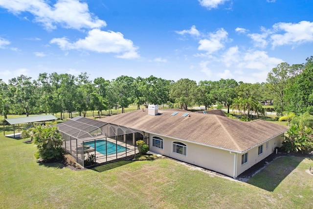 3452 Forelock Rd, Tarpon Springs, FL 34688 - view from above of property with a tree filled landscape and a pool
