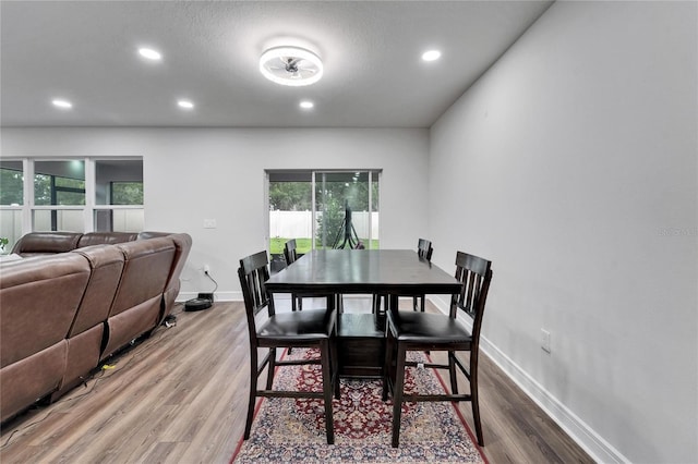 6658 Devlin Ln, Wesley Chapel, FL 33545 - dining area with wood finished floors, baseboards, and recessed lighting