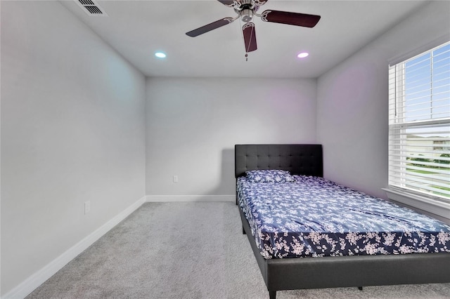 6658 Devlin Ln, Wesley Chapel, FL 33545 - carpeted bedroom with baseboards, recessed lighting, and a ceiling fan