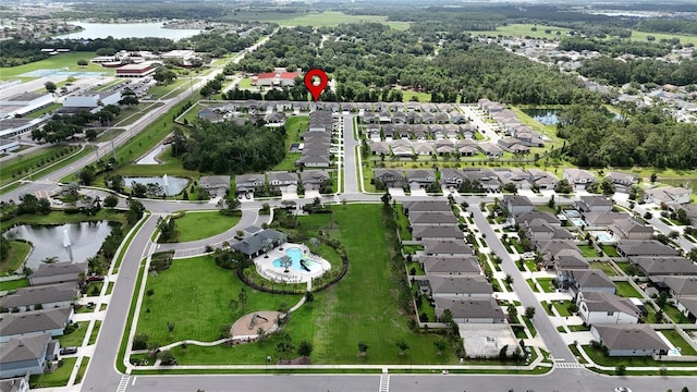6658 Devlin Ln, Wesley Chapel, FL 33545 - aerial overview of property's location with a large body of water and nearby suburban area