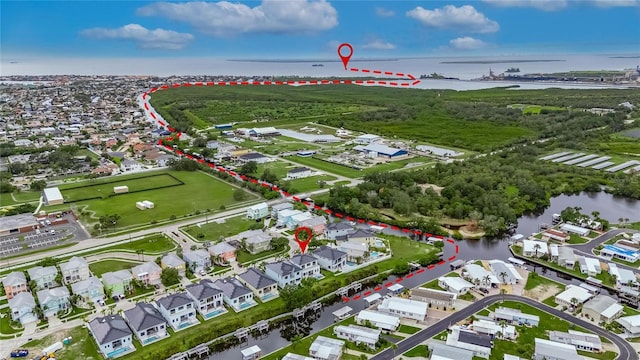 6528 Simone Shores Cir, Apollo Beach, FL 33572 - aerial view of property's location featuring a nearby body of water and nearby suburban area