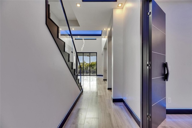 6528 Simone Shores Cir, Apollo Beach, FL 33572 - hallway with baseboards and stairs