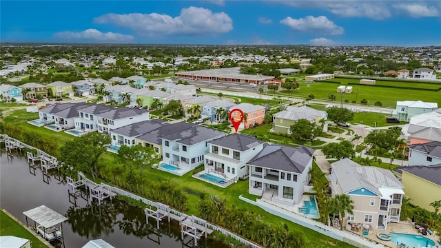 6528 Simone Shores Cir, Apollo Beach, FL 33572 - aerial perspective of suburban area featuring a nearby body of water