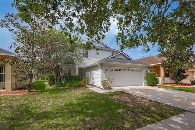 20109 Bay Cedar Ave, Tampa, FL 33647 - view of front of house with a garage, a front lawn, and driveway
