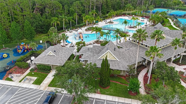 20109 Bay Cedar Ave, Tampa, FL 33647 - bird's eye view of a pool area