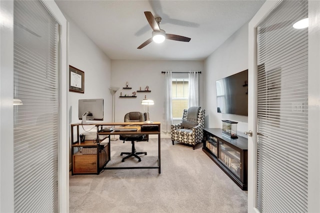 6127 Colmar Pl, Apollo Beach, FL 33572 - office featuring carpet flooring and a ceiling fan