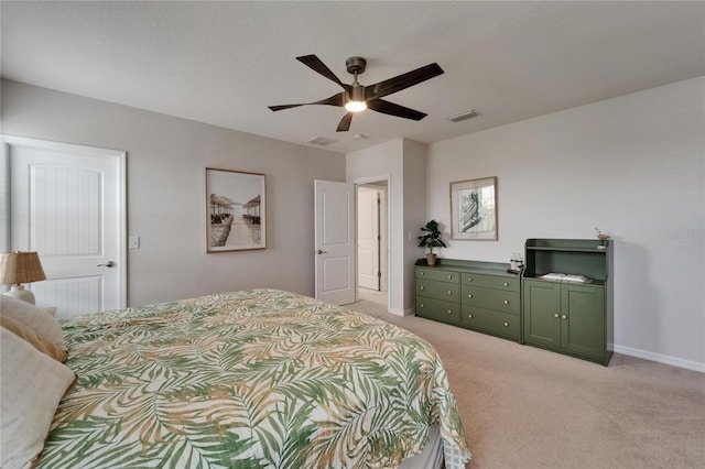 449 Bahama Grande Blvd, Apollo Beach, FL 33572 - bedroom with light carpet, baseboards, and a ceiling fan