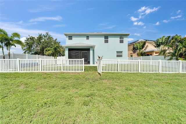 449 Bahama Grande Blvd, Apollo Beach, FL 33572 - back of property with a sunroom and stucco siding