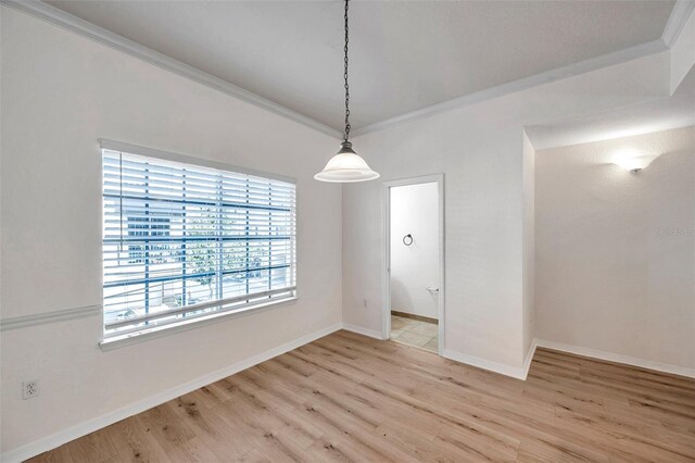 113 S Sherrill St Unit 113, Tampa, FL 33609 - unfurnished dining area with ornamental molding, light wood-type flooring, and baseboards