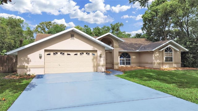 13094 Huntington Woods Ave, Spring Hill, FL 34609 - ranch-style home with stucco siding, concrete driveway, and a garage
