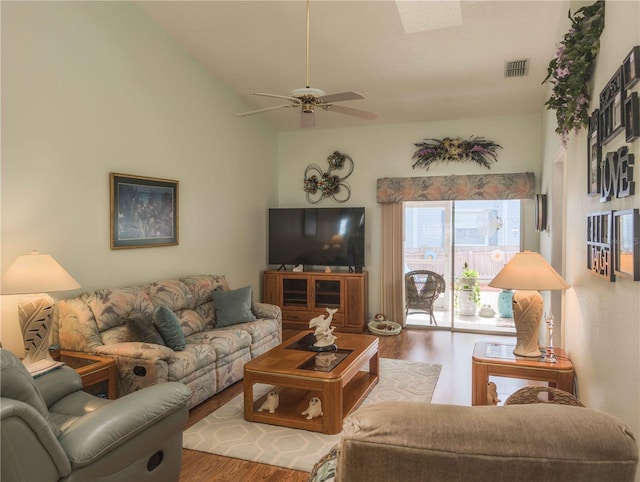 39650 US Highway 19 N, Tarpon Springs, FL 34689 - living room with wood finished floors and ceiling fan