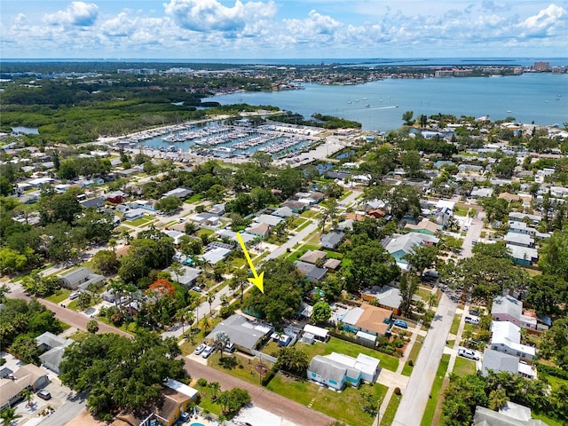 2709 Upton St S, Gulfport, FL 33711 - aerial view of property and surrounding area with a nearby body of water and nearby suburban area