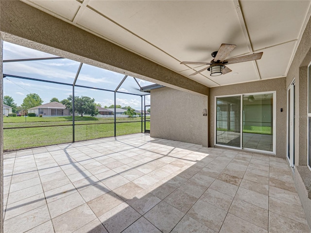 6957 Boulder Run Loop, Wesley Chapel, FL 33545 - unfurnished sunroom with a ceiling fan