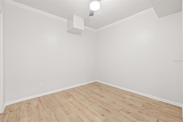 5622 Tangerine Ave S, Gulfport, FL 33707 - empty room featuring wood finished floors, ornamental molding, baseboards, and a ceiling fan