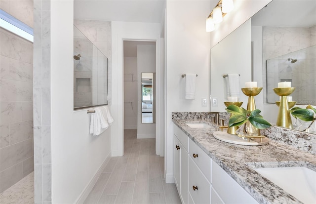 1576 Valier Pt, Zephyrhills, FL 33541 - full bathroom with walk in shower and double vanity