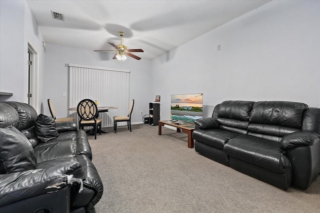 4998 Key Lime Dr Unit 103, Jacksonville, FL 32256 - living room with carpet flooring, a ceiling fan, and vaulted ceiling
