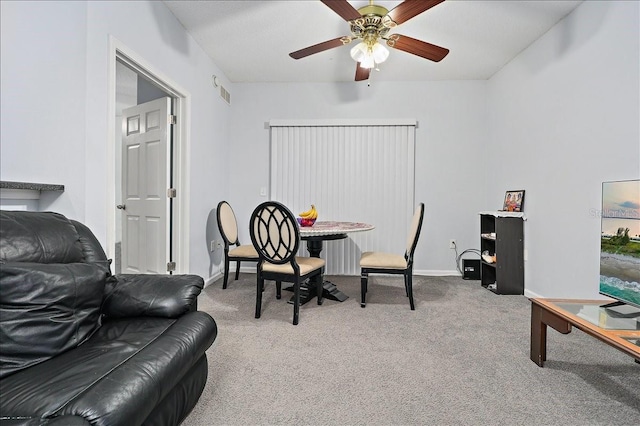 4998 Key Lime Dr Unit 103, Jacksonville, FL 32256 - dining area with carpet floors, a ceiling fan, and baseboards
