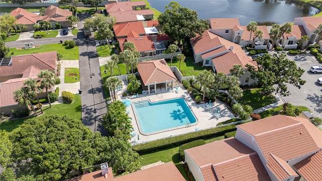 4783 Palermo Ct NE, Saint Petersburg, FL 33703 - aerial view of residential area featuring a pool area and a nearby body of water
