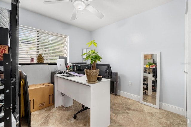 1881 N Hercules Ave Unit 602, Clearwater, FL 33765 - office space featuring a ceiling fan and baseboards