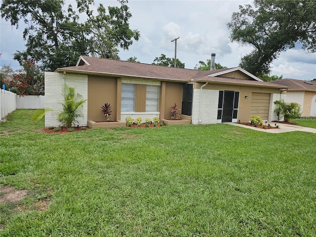 505 Innergary Pl, Valrico, FL 33594 - ranch-style home with a garage, brick siding, driveway, and roof with shingles