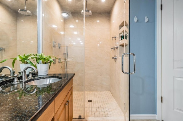 9806 Bennington Dr, Tampa, FL 33626 - bathroom with a stall shower and vanity