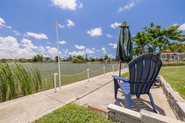 8014 Lotus Dr, Port Richey, FL 34668 - view of patio with a water view
