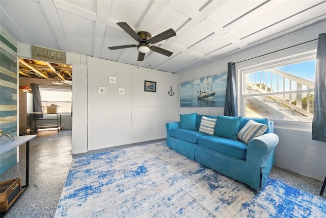 3312 Holly Springs Dr, Hernando Beach, FL 34607 - living area featuring ceiling fan