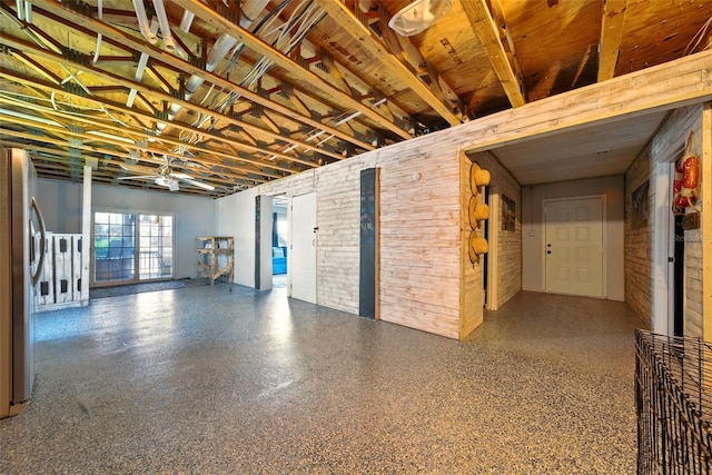 3312 Holly Springs Dr, Hernando Beach, FL 34607 - basement featuring freestanding refrigerator