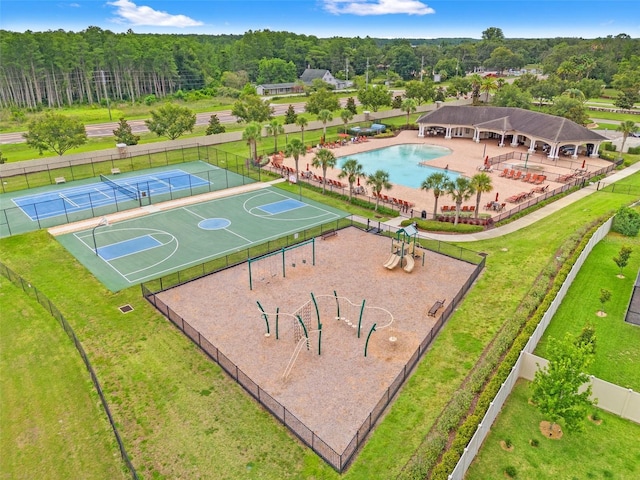 18620 Rococo Rd, Spring Hill, FL 34610 - aerial view of a pool and a forest