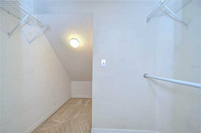 4227 Bethpage Ct, Wesley Chapel, FL 33543 - walk in closet featuring vaulted ceiling and carpet flooring