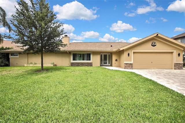 5264 S Spy Glass Pt, Homosassa, FL 34448 - single story home featuring stucco siding, stone siding, and a chimney