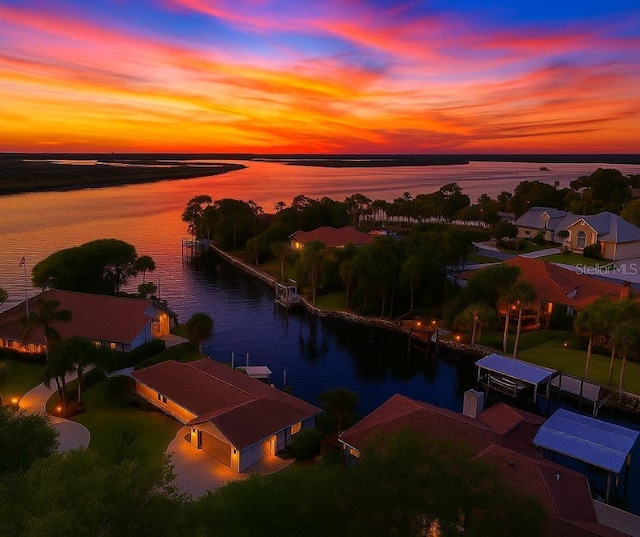 5264 S Spy Glass Pt, Homosassa, FL 34448 - aerial view at dusk of a water view