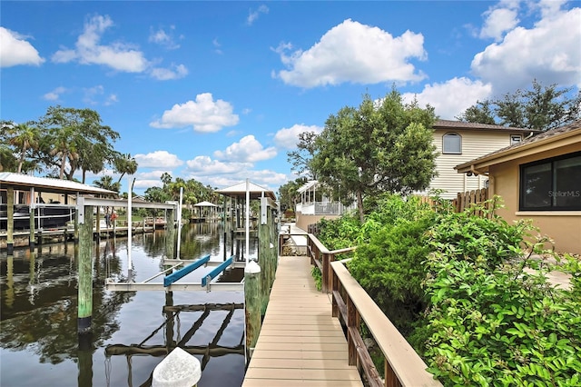 5264 S Spy Glass Pt, Homosassa, FL 34448 - dock area featuring boat lift and a water view