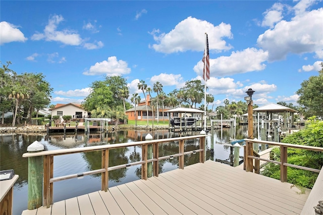 5264 S Spy Glass Pt, Homosassa, FL 34448 - dock featuring a water view, boat lift, and a residential view