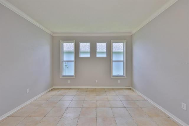 7114 Cromwell Park Ln, Apollo Beach, FL 33572 - unfurnished room featuring crown molding, baseboards, and light tile patterned flooring